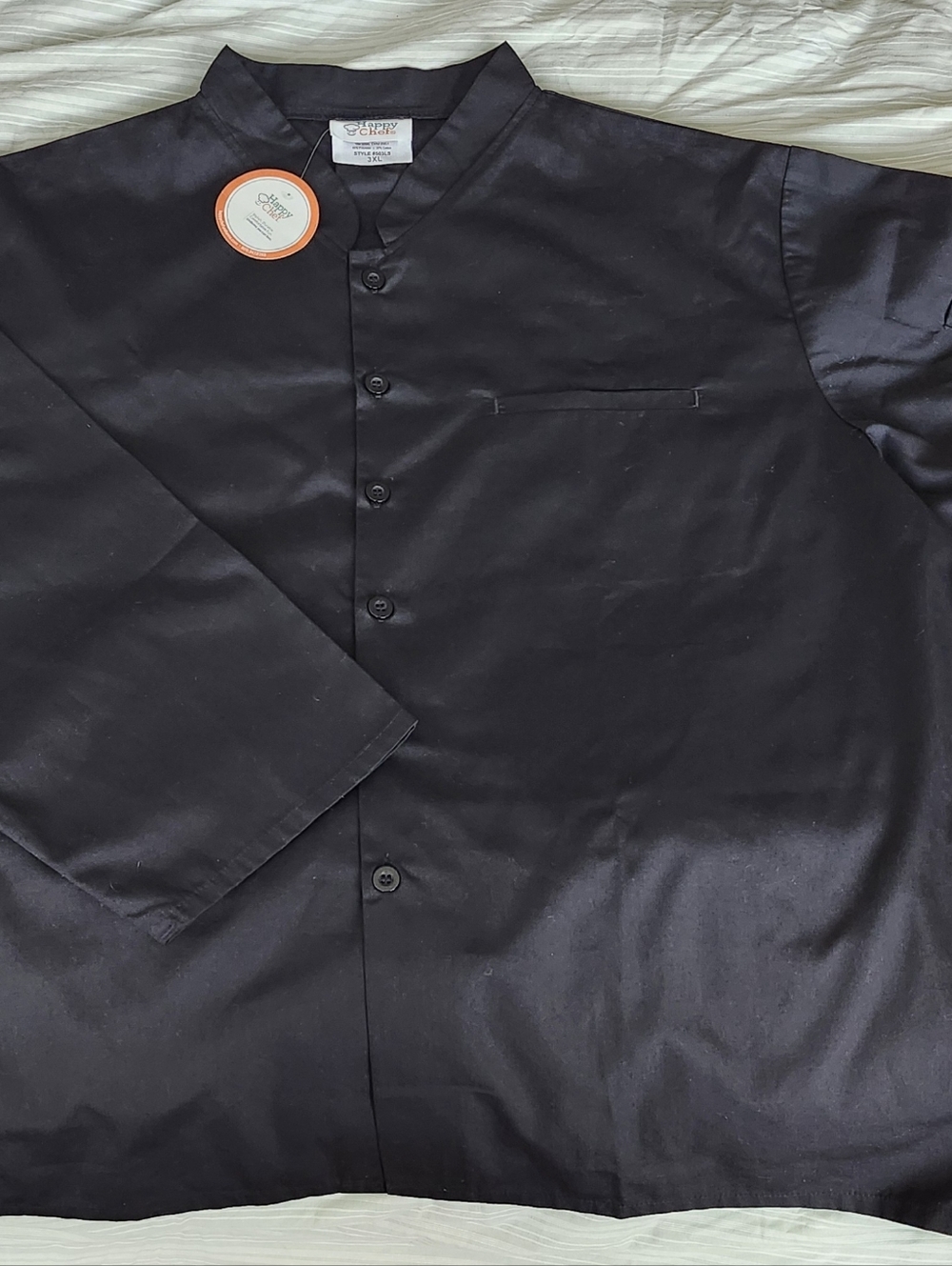 NWT/Happy Chef Black Style #503LS/ Long Sleeve 3XL/2 POCKETS